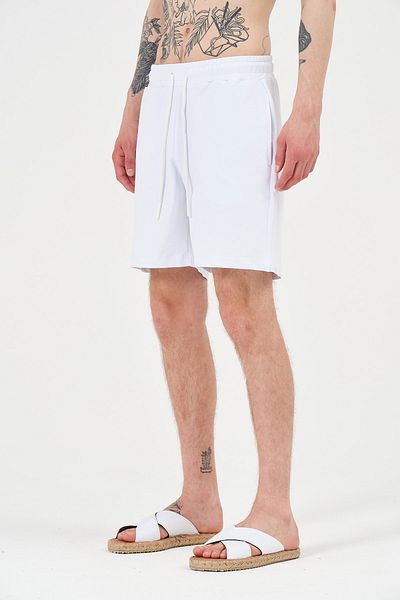 RELAXL Unisex Λευκό Βαμβακερό Κανονική Εφαρμογή Καλοκαιρινό Άνετο Σορτς