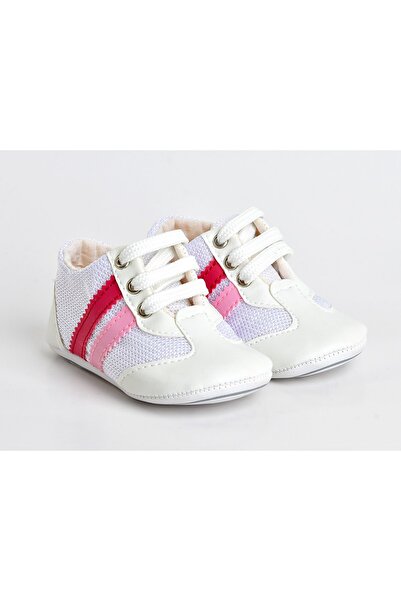 Baby Pattini Yeni Doğan - İlkadım Ev Patiği , Fuşya-Pembe Şeritli Pamuk Astar...