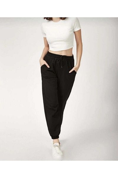 Revasser Unisex Μαύρη ελαστική αθλητική φόρμα Loose Cut Rvs