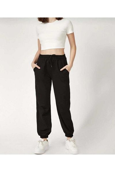 Revasser Unisex Μαύρη ελαστική αθλητική φόρμα Loose Cut Rvs
