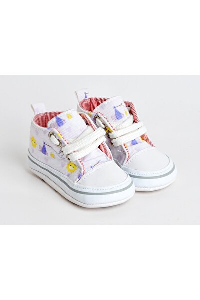 Baby Pattini Leylek Desenli Yeni Doğan Ilkadım Ev Patiği, Pamuk Pembe Astarlı...