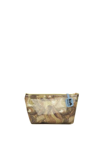 Bagmori Gold Women's Patterned Plain Zipper Makeup Bag M000007993