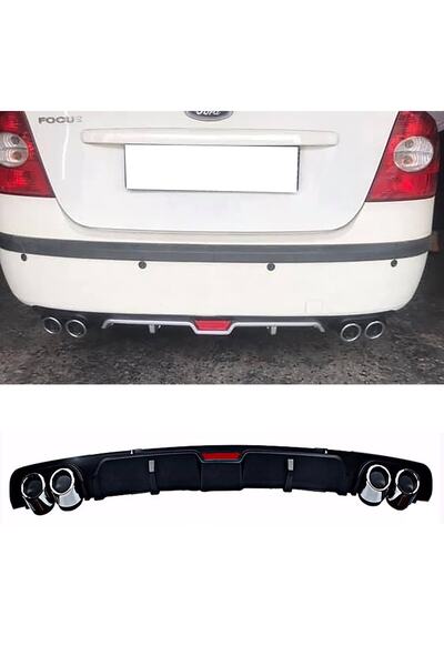 MKG Otomotiv Ford Focus 2 Uyumlu Siyah Difüzör 4 Krom Egzoz Görünümlü Difizör...