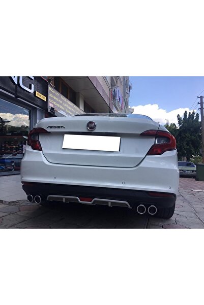 MKG Otomotiv Fiat Egea Uyumlu Siyah Difüzör 4 Krom Egzoz Görünümlü Difizör Arka Ek Body Kit