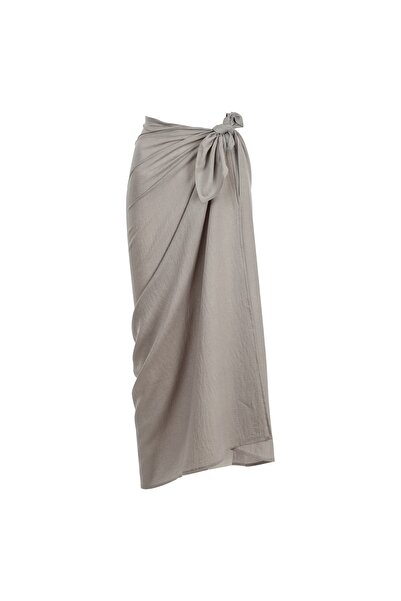 Pinuts Taş Gri Basic Dikdörtgen Düz Baskısız Kadın Pareo