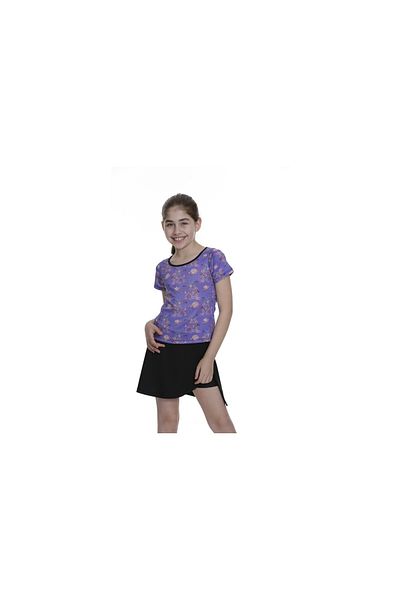 Emayo Children's Swimsuit with UV Protection Short Sleeve Skirt Shorts