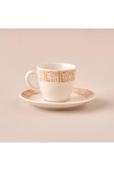 Bella Maison Africana Porcelain 2-piece Cup Set - Brown & Brown (90cc)