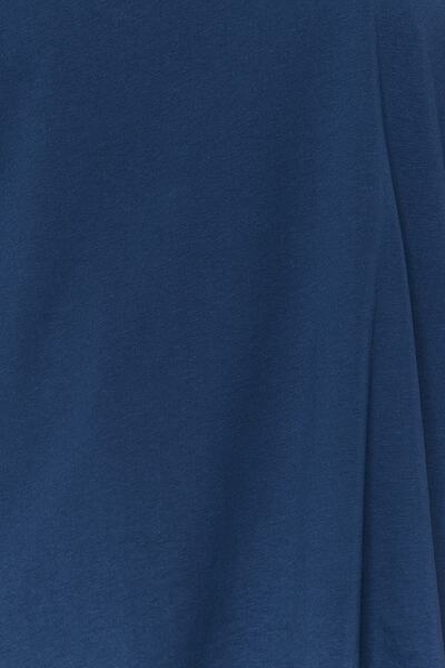 Trendyol Curve Weit geschnittenes, marineblaues Strick-T-Shirt – gerippt, 100 % Baumwolle – TBBSS23BF00017