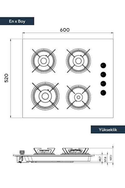KUMTEL Antrasit Cam Ankastre Ocak