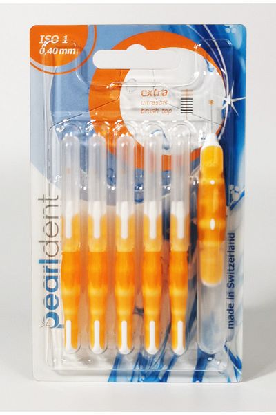 Pearldent Iso 1 Extra - 0.40 mm 6-Piece Interface Brush Set with Cover