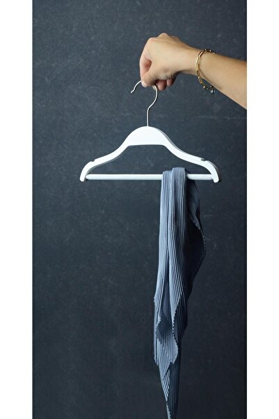 NYN Ahşap 0-3 Yaş Bebek Elbise Askısı Beyaz Renk 6 Adet