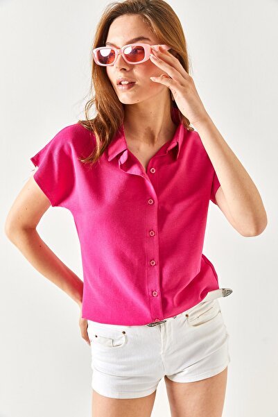 Olalook Women's Fuchsia Bat Viscose Shirt GML-19000612