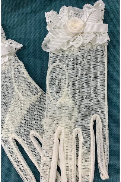 Lisre Polka Dot Tulle Bridal Gloves
