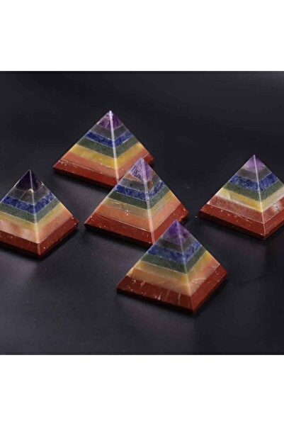 MYTAKIAĞACIMFH Çakra Taşlarından 7'li Çakra Doğal Taş Piramit Parça Ham Kütle...