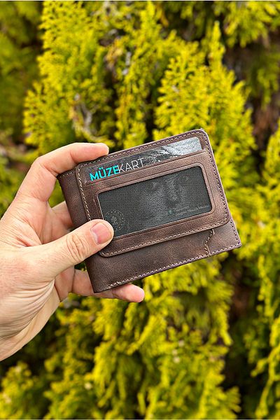 debbah Men's Genuine Leather Brown Wallet Paris Tiguan Real Leather Wallet with Extra Card Holder