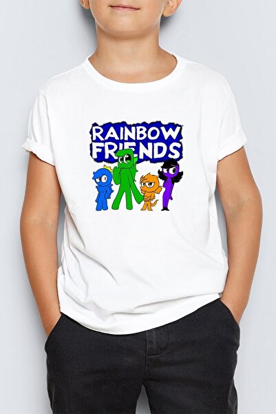 Morinna Rainbow Friends Girls Printed Unisex Kids T-Shirt T-Shirt Mr-03