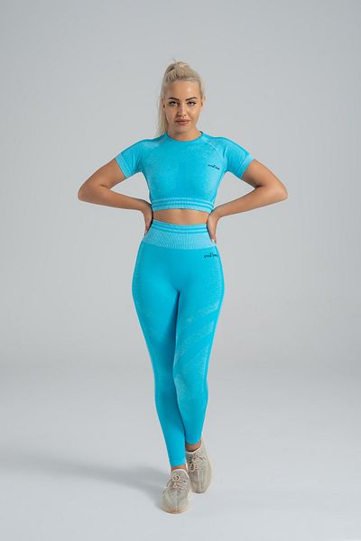 GYMXPRO Crop top cu mânecă scurtă, fără cusături, pentru Yoga Fitness Sportsman