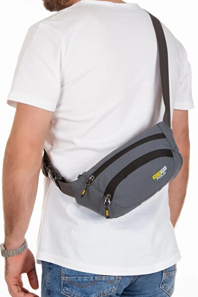 By Hakan Nw-813 BEL ÇANTASI OMUZ ÇANTASI GÜNLÜK ÇANTA SU GEÇİRMEZ GRİ