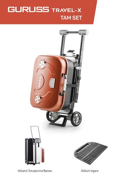 Guruss Travel-x Taşınabilir Mangal Tam Set Oksit Kırmızı