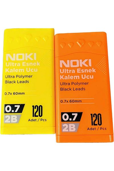 karinabest Noki Ultra Flexible Pen Tip 0.7 60 mm 2B 120 Pieces Neon Color 2-Pack Set 1