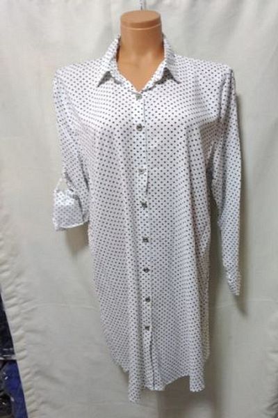 EDALI White Floor Top Black-pointed Shirt LONG SLEEVE Quality Useful Stylish NICE