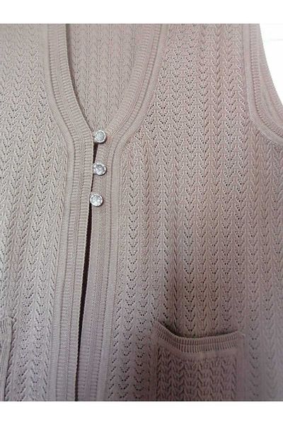 anne moda ankara Openwork, steel knitted, 30% wool, 70% acrylic V-neck 3 buttons, seasonal, 2 pockets, short vest