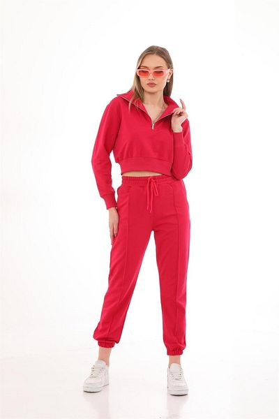 WestBound Crop Trend Casual Γυναικείο Αθλητικό Σετ ΦΟΥΣΙΑ