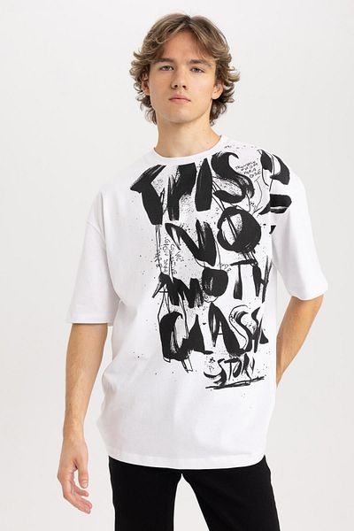 DeFacto Oversize Fit Crew Neck Printed Short Sleeve T-Shirt A3144ax23hs