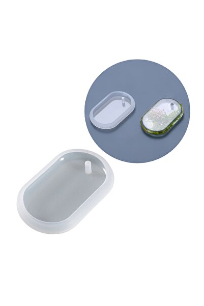 Getshop Alışveriş Pazarı Epoksi Kenarı Bombeli Tekli Oval Künye Kolye Kalıbı