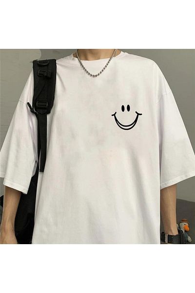 Touz Μπλουζάκι Blunt Blunt Smile με στάμπα λευκό Unisex Oversize