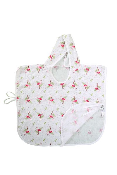 Lunanino Muslin Hooded 100% Cotton Baby Poncho 1-5 Years Flamingo