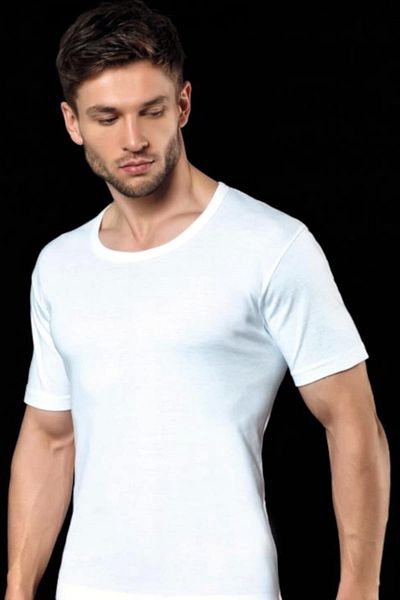 İki Yıldız Pack of 1 Ikiyildiz 01 Short Sleeve Open Collar Cotton Men's Undershirt