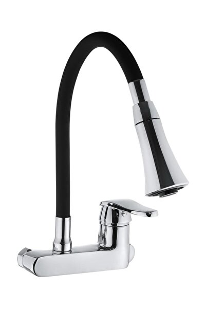 Vilas صنبور حوض المطبخ المرن المزدوج الوظيفي باللون الأسود الماسي