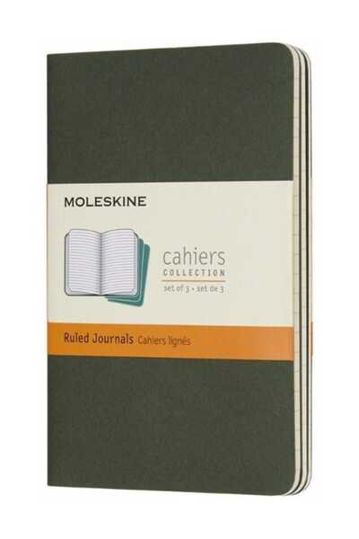 Moleskine Τετράδιο 3 τεμαχίων με εξώφυλλο από χαρτόνι σε μέγεθος τσέπης, πράσ...