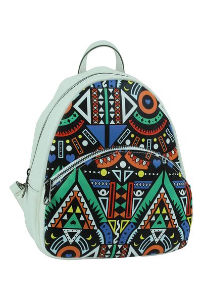 Housebags Μαύρο πολύχρωμο λευκό γυναικείο σακίδιο πλάτης 137