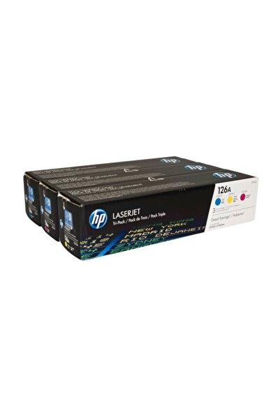 HP Оригинални тонер касети HP 126a / CF341A, цветни, комплект от 3 броя, 1000...