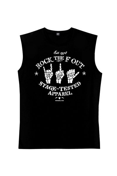 ROCKANDROLL Rock Hands Μαύρο μανίκι με κοψίματα |   Αμάνικο ανδρικό μπλουζάκι |   Αθλητής 1M1SM107AS