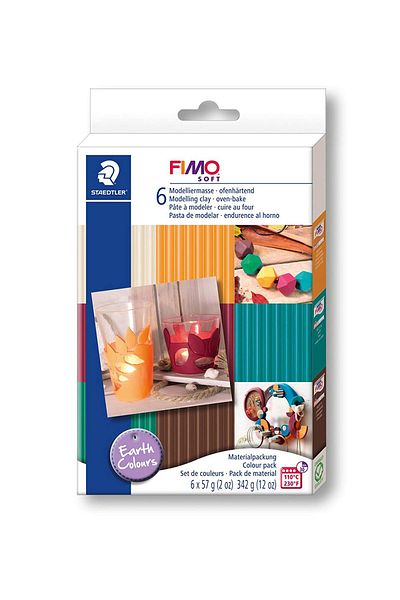 Fımo Staedtler Fimo Soft Polymer Clay Set 6 Colors X 57 GrEarth Colors