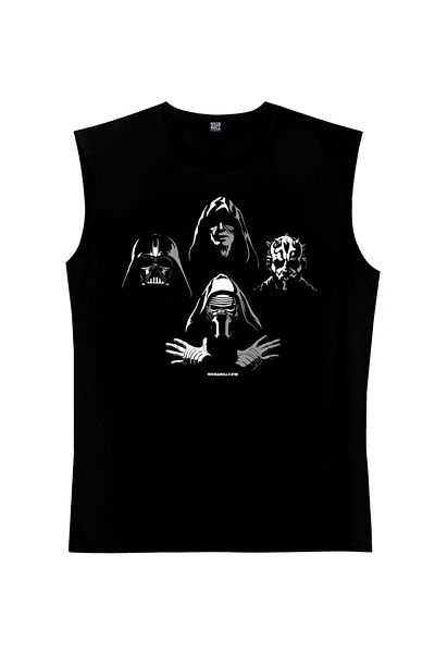 ROCKANDROLL Τέσσερις Κεφαλές Star Wars Μαύρο μανίκι |   Αμάνικο ανδρικό μπλουζάκι |   Αθλητής 1M1SM121AS