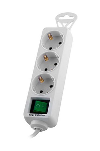 S-LINK SPG-F03 1.5m - 306 Joule Flat Socket, 3G1.0mm Full Copper, 3-Piece Black Socket Multiplexer with Current Protection
