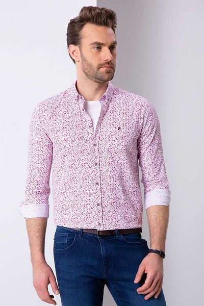 Pierre Cardin Ροζ Slim Fit πουκάμισο