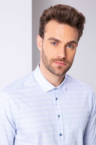 Pierre Cardin Ανοιχτό Μπλε Slim Fit πουκάμισο