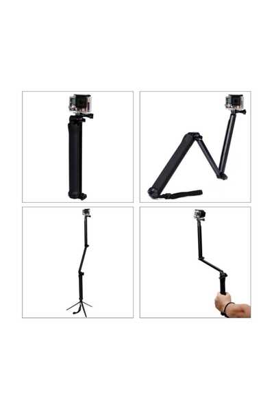 Gplus Aksiyon Kamera 3 Yollu Katlanır Monopod Stand Selfie Çubuğu GP238