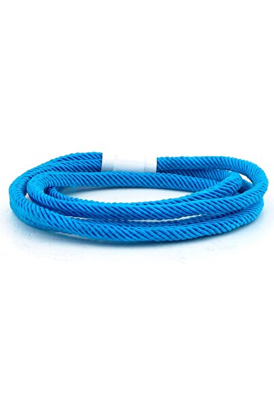 Solfera Men's Blue Rope Wrap White Magnet Clip Bracelet Bt590