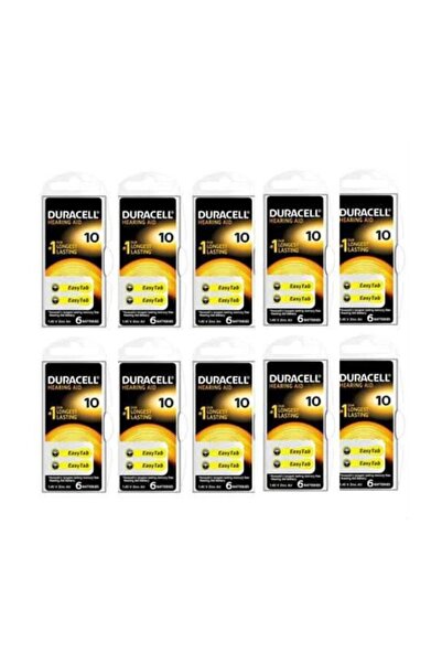 Duracell 10, Pr70 Kulaklık Işitme Cihazı Pili 6'lı Paket (10 Paket)