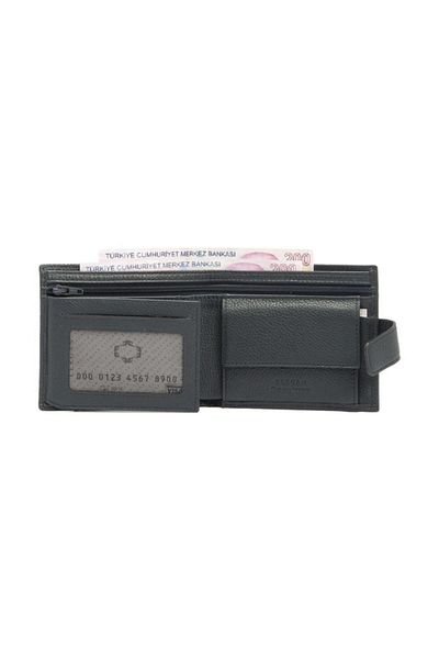 Tergan Genuine Leather Navy Blue Leather Men's Wallet S1CE00001571
