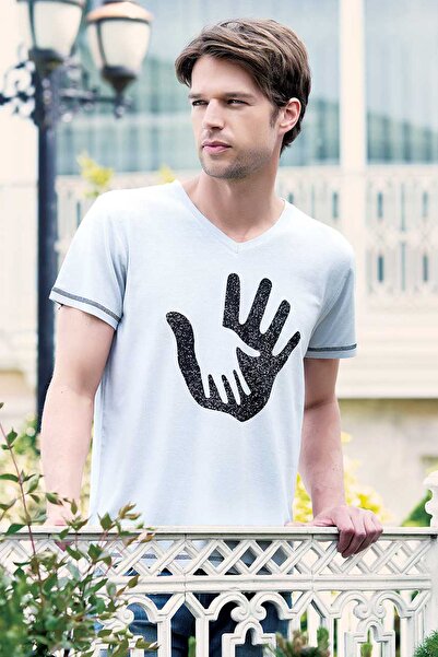 Şahinler تي شيرت رجالي ملون بطبعة Big Bros Mep22607