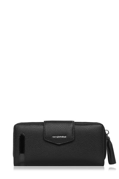 CENGİZ PAKEL Genuine Leather Black Women's Wallet CP65133
