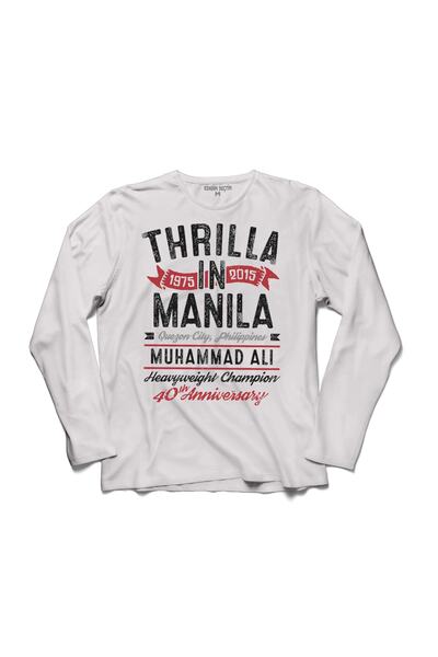 Kendim Seçtim Muhammad Ali Clay Thrilla In Manila 40th Tricou cu mânecă lungă