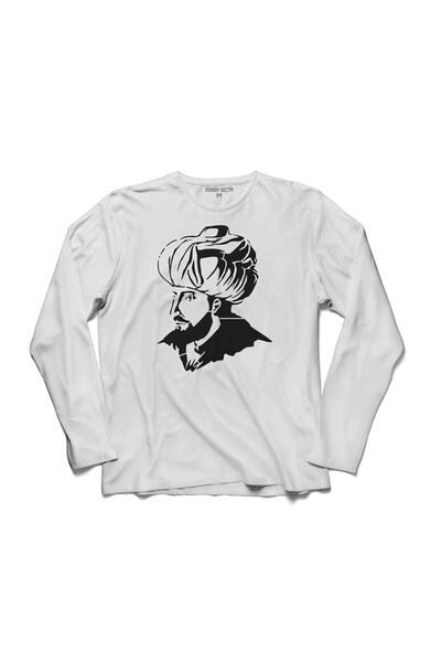 Kendim Seçtim Tricou cu mânecă lungă Fatih Sultan Mehmet Mehmed Silhouette Portrait 1453